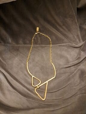 Karine Sultan 24K gold plated Bib Necklace #768 geometric Paris